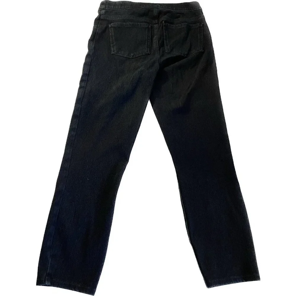 Spanx medium wash stretch dark wash denim skinny blue jeans pants size Medium